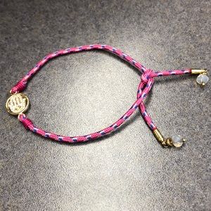 Pink, blue, & gold hamsa bracelet